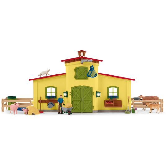 Schleich farm world - grote stal, geel speelfiguur
