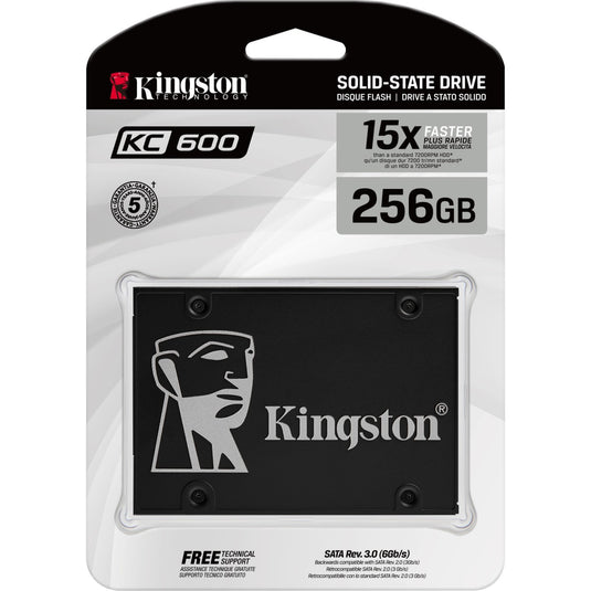 Kingston kc600 256 gb ssd (zwart, skc600 256g, sata 600)