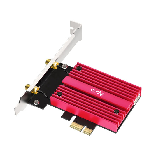 Cudy ax5400 wi-fi 6e bluetooth 5.3 pci-e wlan adapter (rood)
