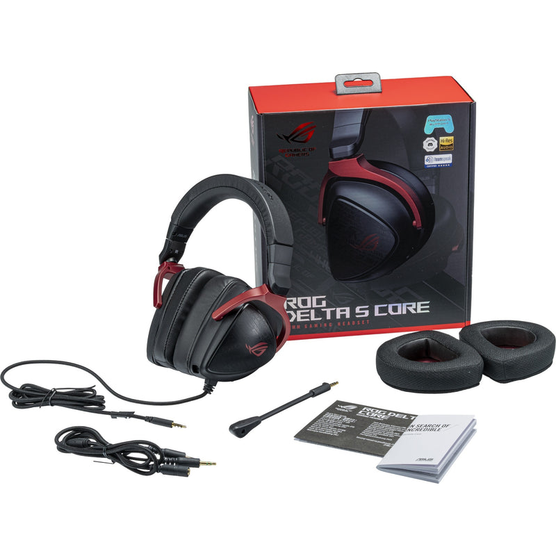 Afbeelding laden in galerijviewer, Asus rog delta s core over-ear gaming headset (zwart rood, pc, playstation 4, playstation 5, xbox one, xbox series x|s, nintendo switch)
