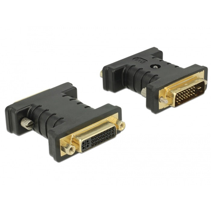 Afbeelding laden in galerijviewer, Delock dvi 24+1 male naar dvi 24+5 female adapter (zwart)
