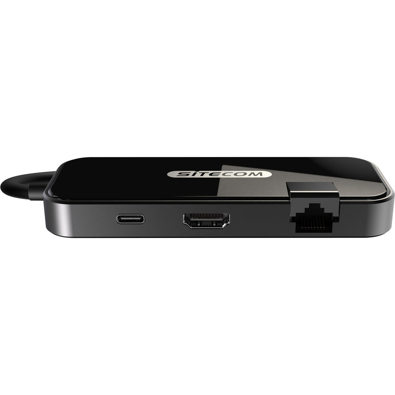 Afbeelding laden in galerijviewer, Sitecom usb-c to hdmi + gigabit lan adapter (zwart)
