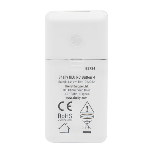 Shelly blu rc button 4 zb afstandsbediening (wit, bluetooth 5 (le), zigbee)