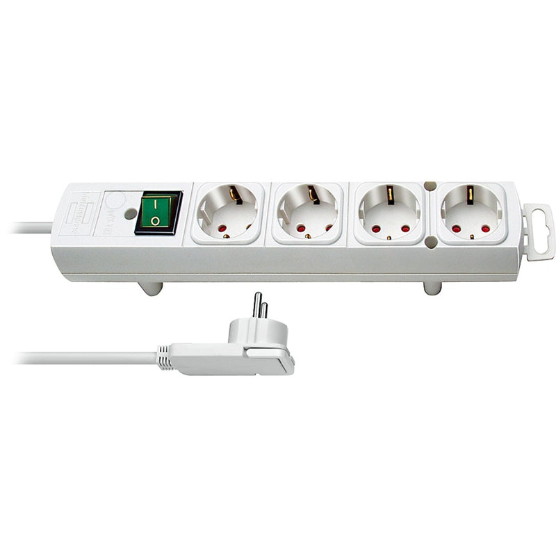 Afbeelding laden in galerijviewer, Brennenstuhl comfort-line plus stekkerdoos 4-voudig (met platte stekker, schakelaar, 2 m kabel, en extra brede afstanden van de stopcontacten) kleur: wit
