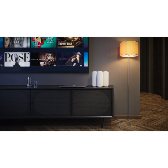 Netgear orbi 370 wifi mesh systeem, dual-band wifi 7-mesh systeem, 3 stuks mesh router (wit, 1x orbi wifi 7-router (rbe371), 2x orbi wifi 7-satellieten (rbe370))