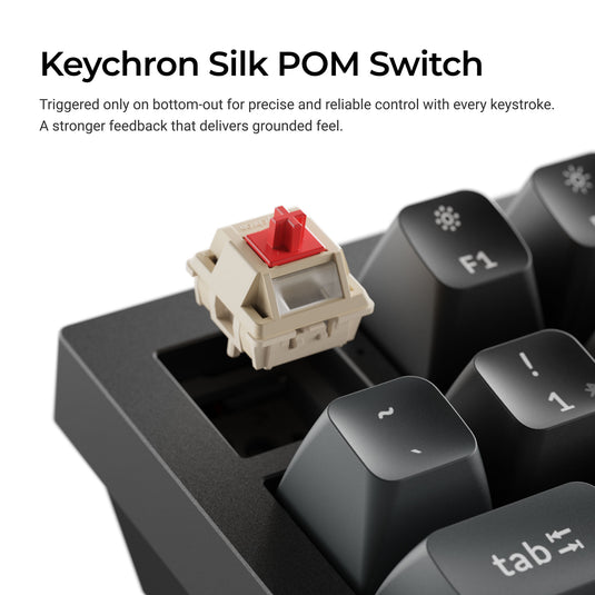 Keychron q6 ultra-m4 8k wireless custom mechanical keyboard (zwart, us lay-out (qwerty), silk pom banana, 100%, rgb, hot swap, 8k, 2.4 ghz bluetooth 5.2 usb-c)