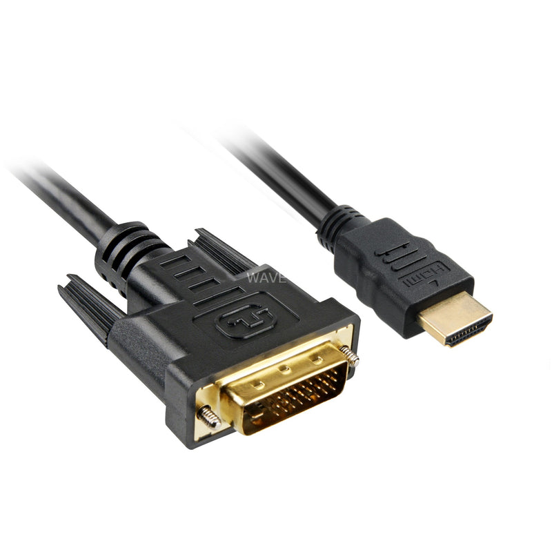 Afbeelding laden in galerijviewer, Sharkoon hdmi > dvi-d adapter (zwart, 2 meter, dual-link)
