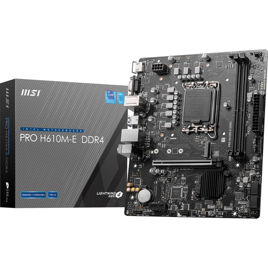 Msi pro h610m-e ddr4 socket 1700 moederbord (zwart, gb-lan, sound, µatx)