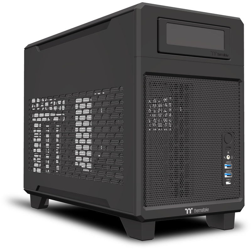 Afbeelding laden in galerijviewer, Thermaltake tr100 mini tower behuizing (zwart | 2x usb-a | 1x usb-c)

