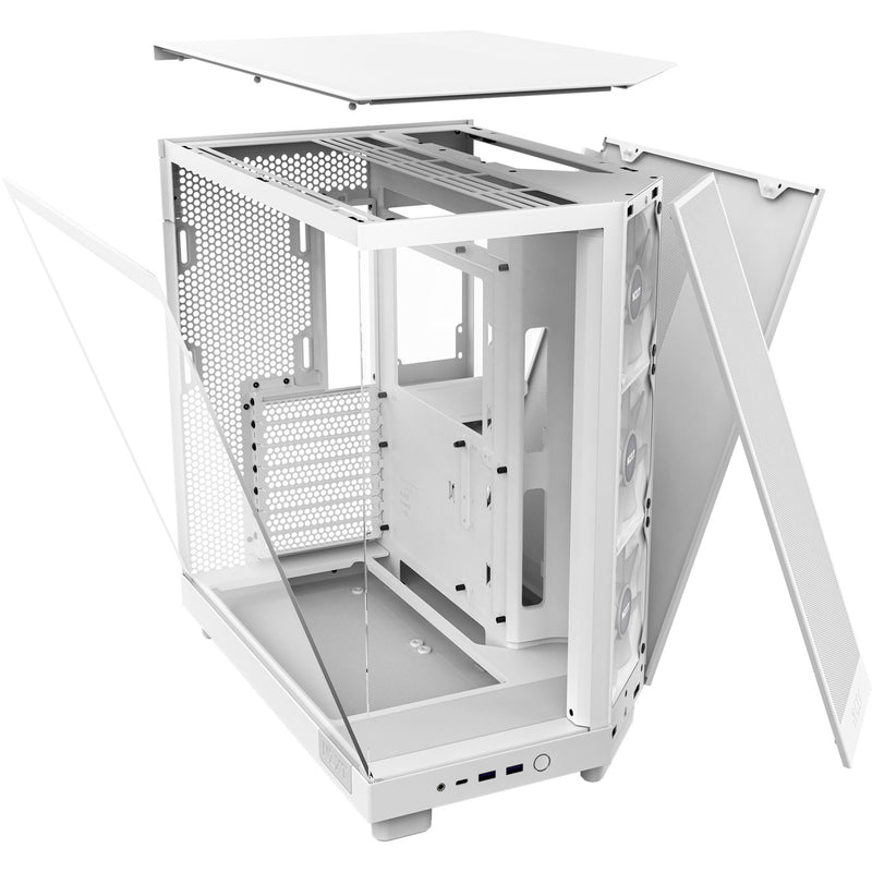 Afbeelding laden in galerijviewer, Nzxt h6 flow rgb midi tower behuizing (wit | 2x usb-a | 1x usb-c | rgb | tempered glass)
