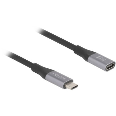Delock usb-c verlengkabel 40 gbps, pd 3.1, 240 w, 2 meter (zwart grijs)