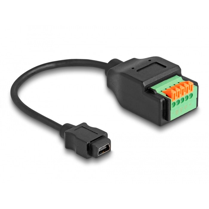 Afbeelding laden in galerijviewer, Delock usb 2.0 adapter, usb 2.0 type mini-b female > 5 pin terminal block (zwart, 15cm)
