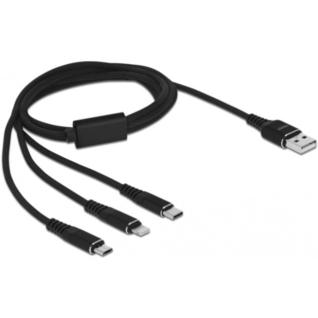 Afbeelding laden in galerijviewer, Delock usb charging cable 3 in 1 for lightning, micro usb, usb-c kabel (zwart, 1 meter)
