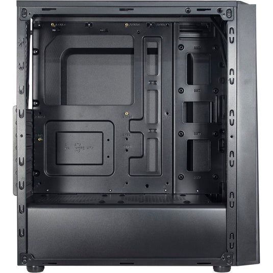 Inter-tech t-11 televen midi tower behuizing (zwart | 3x usb-a | window)