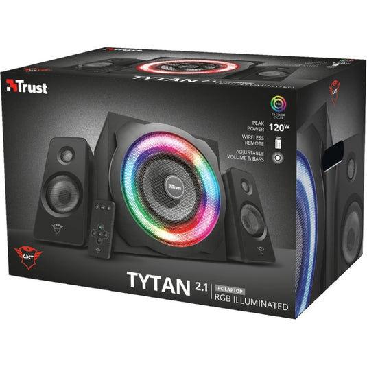 Trust gxt 629 tytan rgb illuminated 2.1 speaker set pc-luidspreker (zwart)
