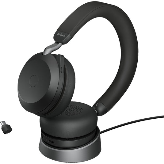 Jabra evolve2 75 on-ear headset (zwart, link380c, microsoft teams)