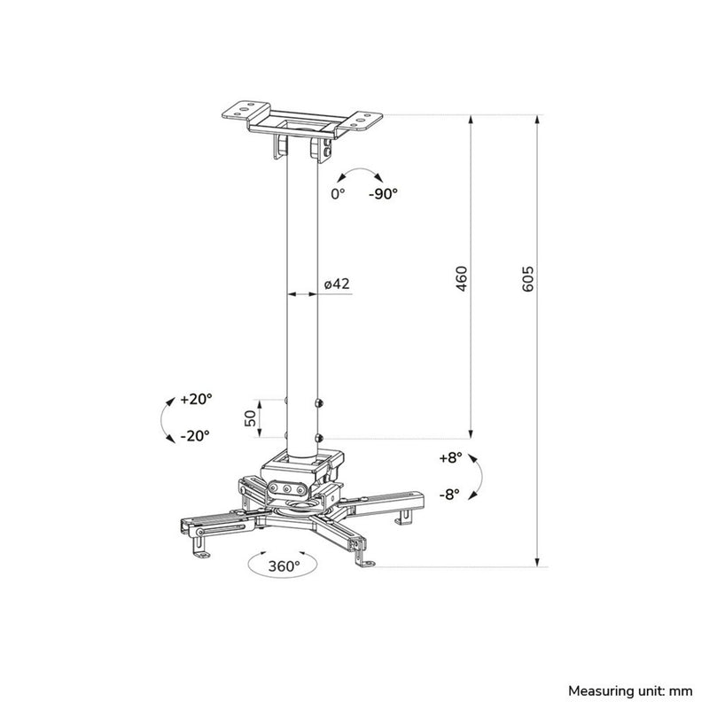 Afbeelding laden in galerijviewer, Neomounts cl25-540wh1 beamer plafondbeugel plafondhouder (wit)
