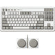 8bitdo retro mechanical keyboard m edition (grijs, us lay-out (qwerty), kailh box white, 80% (tkl), bluetooth low energy, wireless 2.4g, usb)