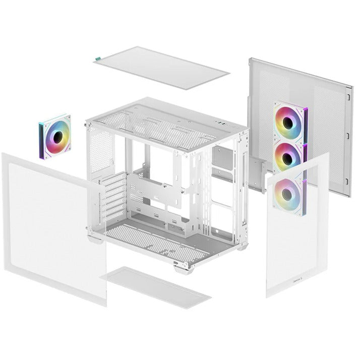 Afbeelding laden in galerijviewer, Deepcool cg530 4f midi tower behuizing (wit | 2x usb-a | 1x usb-c | rgb | tempered glass)
