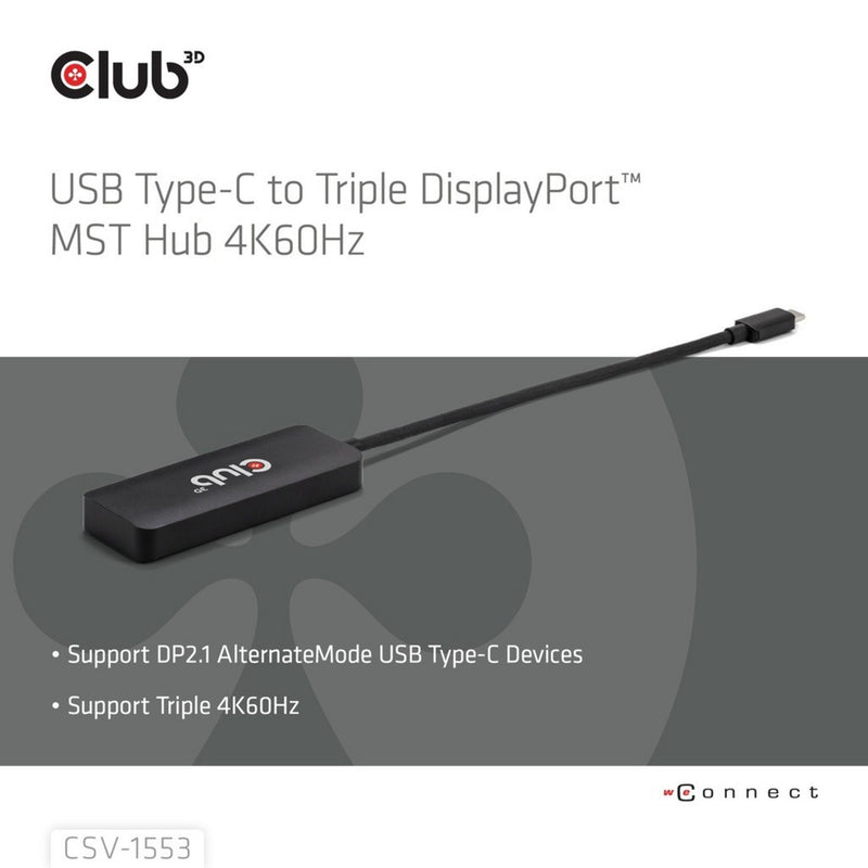 Afbeelding laden in galerijviewer, Club 3d usb-c naar 3x displayport hub (zwart)
