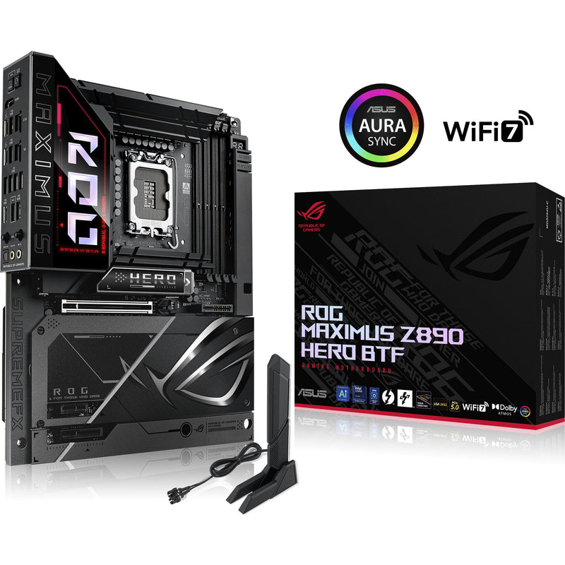 Afbeelding laden in galerijviewer, Asus rog maximus z890 hero btf socket 1851 moederbord (zwart, raid, 5 gb-lan, wi-fi 7, bt, sound, atx)
