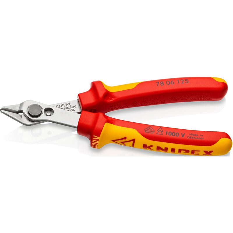 Afbeelding laden in galerijviewer, Knipex electronic super knips® vde 78 06 125 elektronica-tang (rood geel)

