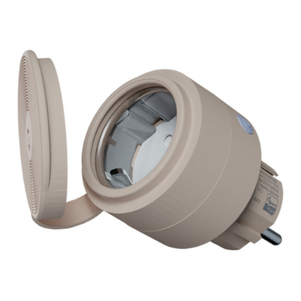 Afbeelding laden in galerijviewer, Shelly wave outdoor plug s lr (eu) stekkerdoos (beige, z-wave)
