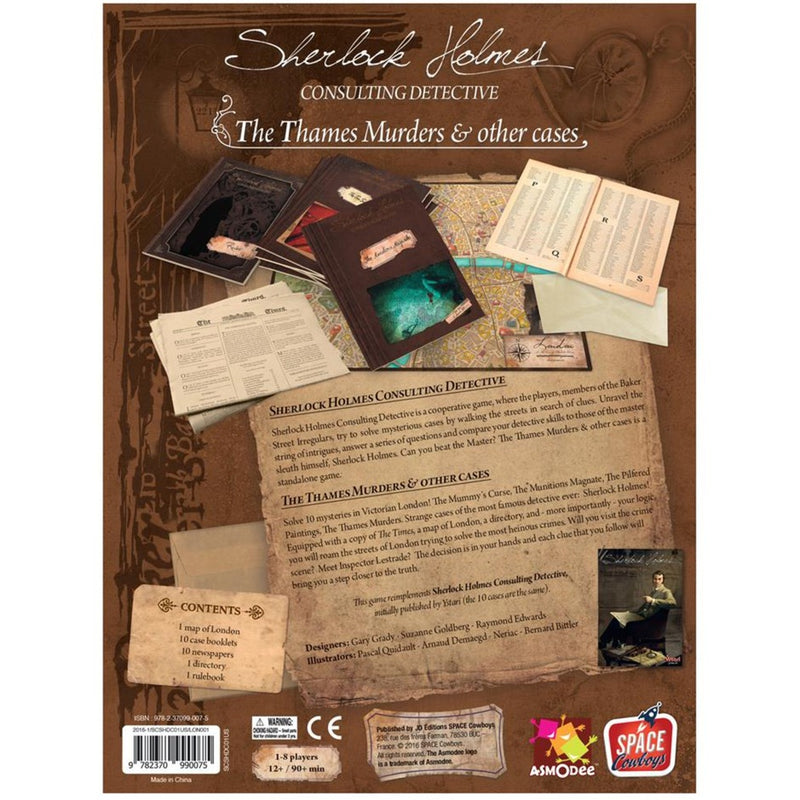 Afbeelding laden in galerijviewer, Asmodee sherlock holmes consulting detective: the thames murders other cases bordspel (engels, 1 - 8 spelers, 60 - 90 minuten, vanaf 12 jaar)
