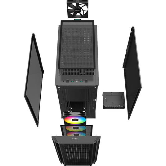 Deepcool cg540 midi tower behuizing (zwart | 2x usb-a | window)