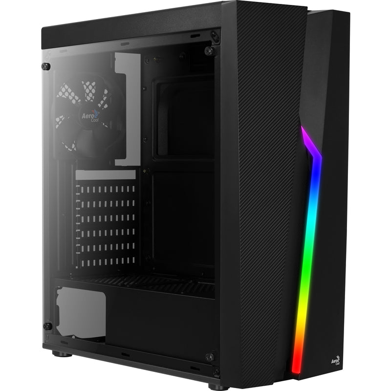 Afbeelding laden in galerijviewer, Aerocool bolt midi tower behuizing (zwart | 3x usb-a | rgb | window)
