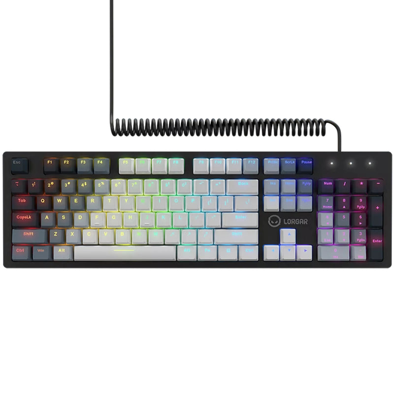 Afbeelding laden in galerijviewer, Lorgar azar 514 rgb mechanisch gaming toetsenbord (wit, us lay-out (qwerty), logar dream, 100%, rgb)
