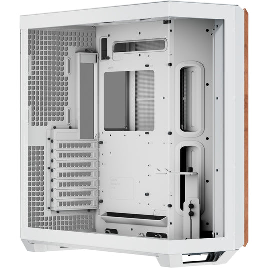 Apnx v1-w-wt-v1 midi tower behuizing (wit houtkleur | 2x usb-a | 1x usb-c | window)