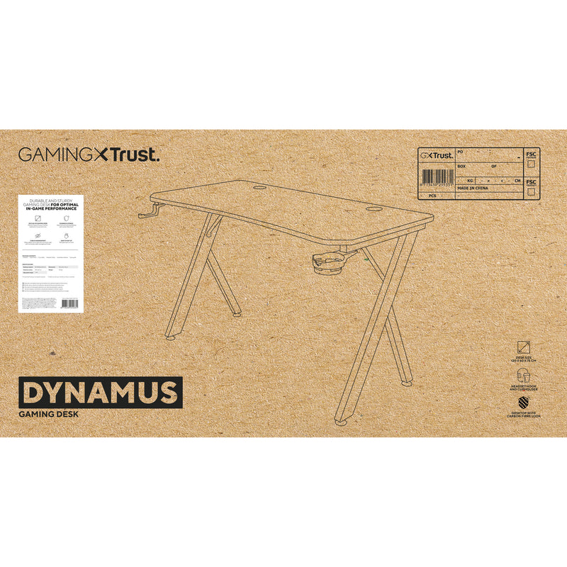 Afbeelding laden in galerijviewer, Trust gxt 712 dynamus gamingtafel gaming desk (zwart)

