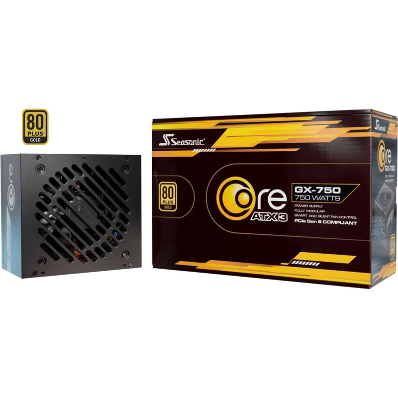 Afbeelding laden in galerijviewer, Seasonic core gx-750-v2 atx3.1 modulaire 750 watt voeding (zwart, 1x 12v-2x6, 2x pcie)
