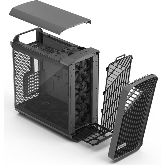 Fractal design torrent gray tg light tint midi tower behuizing (grijs | 2x usb-a | 1x usb-c | tempered glass)