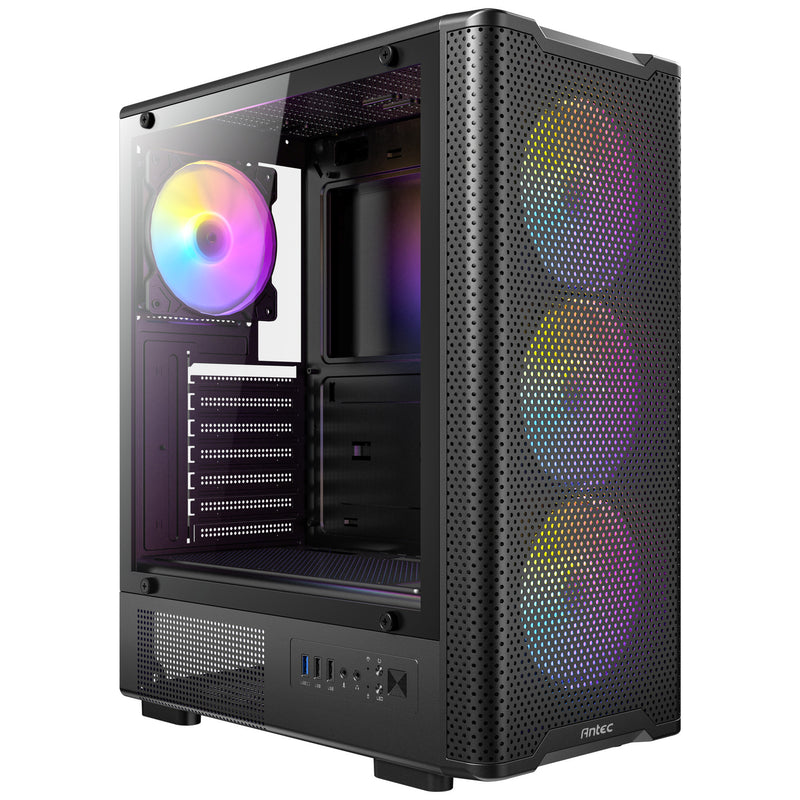 Afbeelding laden in galerijviewer, Antec vx310 argb midi tower behuizing (zwart | 3x usb-a | tempered glass)
