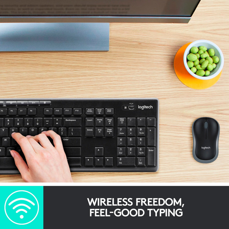 Afbeelding laden in galerijviewer, Toetsenbord en muis logitech mk270 qwerty
