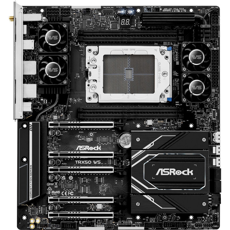 Afbeelding laden in galerijviewer, Asrock trx50 ws socket str5 moederbord (zwart, raid, 2,5gb-lan, wlan, bt, sound, atx)
