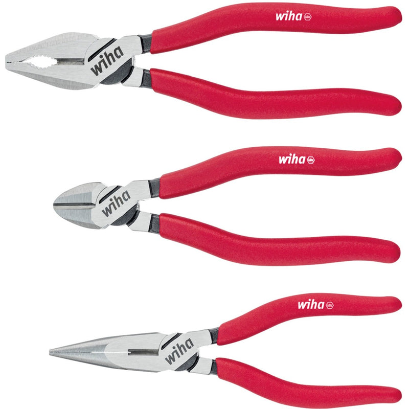 Afbeelding laden in galerijviewer, Wiha tangenset classic (rood, combinatie-, punt-, zijkniptang 3-delig)
