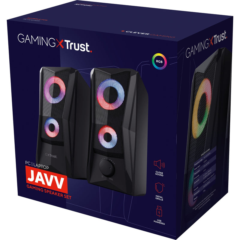 Afbeelding laden in galerijviewer, Trust gxt 606 javv rgb verlichte 2.0 speakerset pc-luidspreker (zwart)
