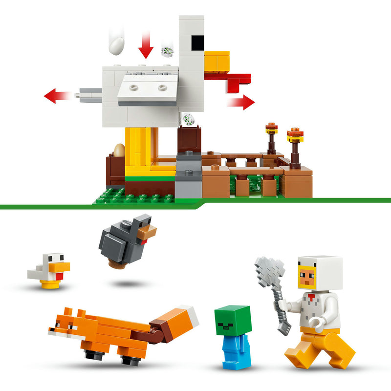 Afbeelding laden in galerijviewer, Lego minecraft kippenboerderij dieren speelgoed voor kinderen - 21585
