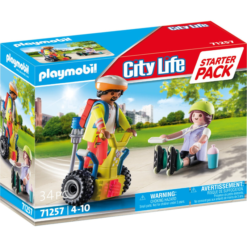 Afbeelding laden in galerijviewer, Playmobil city life - starterpack rescue met segway constructiespeelgoed (71257)
