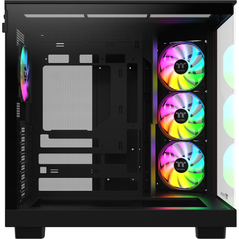 Afbeelding laden in galerijviewer, Thermaltake view 380 xl ws argb midi tower behuizing (zwart houtkleur | 2x usb-a | 1x usb-c | rgb | tempered glass)
