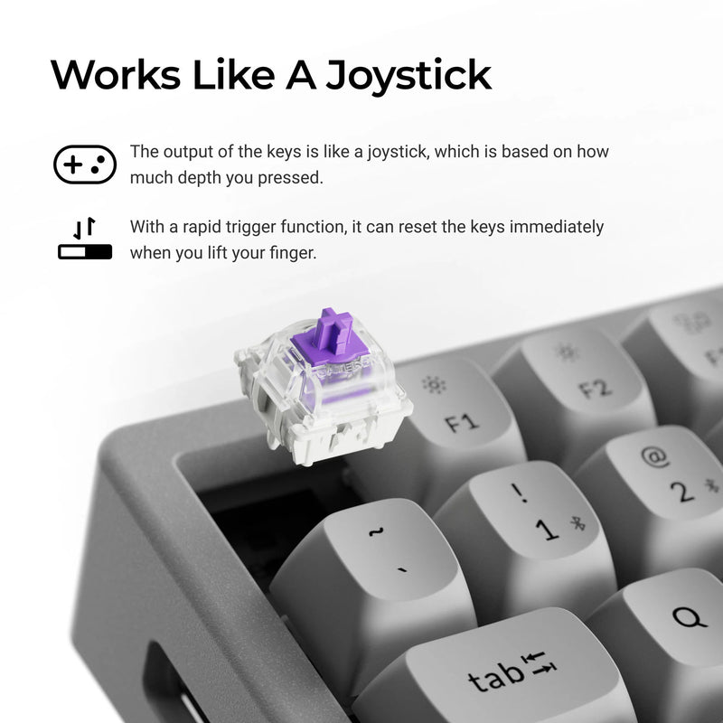 Afbeelding laden in galerijviewer, Keychron k2 he-f1c concrete edition rgb mechanisch toetsenbord (zwart, us lay-out (qwerty), gateron double-rail magnetic nebula, 75%, rgb leds, osa double-shot pbt, hot swap, 2.4ghz | bluetooth 5.2 | usb-c)

