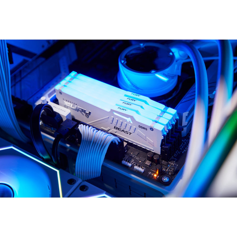 Afbeelding laden in galerijviewer, Kingston fury beast rgb 16 gb ddr5-5600 (1x 16 gb) werkgeheugen (wit, kf556c40bwa-16, xmp 3.0)
