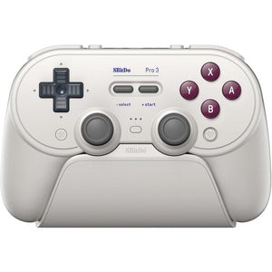 8bitdo pro 3 bluetooth gamepad (lichtgrijs rood, switch 1 2, pc, android, 2.4 ghz bluetooth usb)