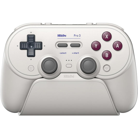 8bitdo pro 3 bluetooth gamepad (lichtgrijs rood, switch 1 2, pc, android, 2.4 ghz bluetooth usb)