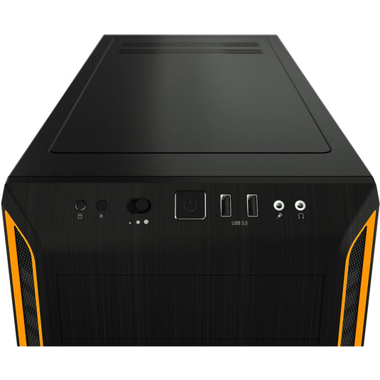 Be quiet! pure base 600 window midi tower behuizing (zwart oranje | 2x usb-a | tempered glass)