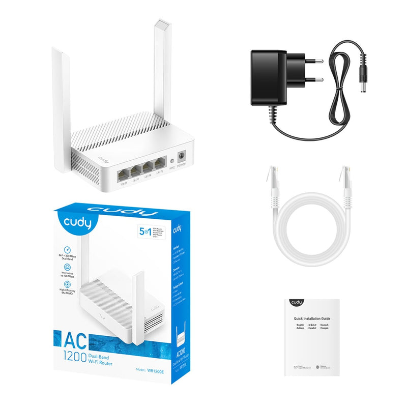 Afbeelding laden in galerijviewer, Cudy ac1200 wi-fi router (wit, app)
