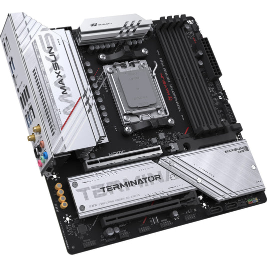 Maxsun ms-terminator b850m pro wifi socket am5 moederbord (zwart, raid, 2.5 gb-lan, wlan, bt, sound, µatx)